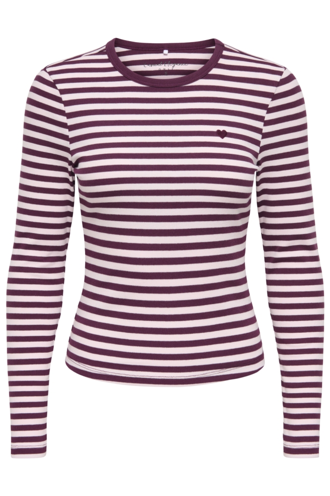 Only bordeaux dames t-shirt | Vooraanzicht