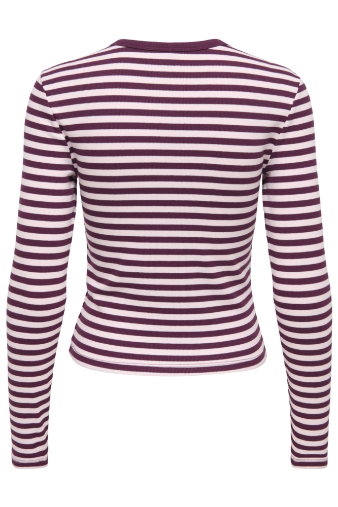 Only bordeaux dames t-shirt | Achteraanzicht