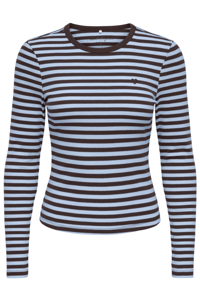 Only bruine dames t-shirt | Vooraanzicht