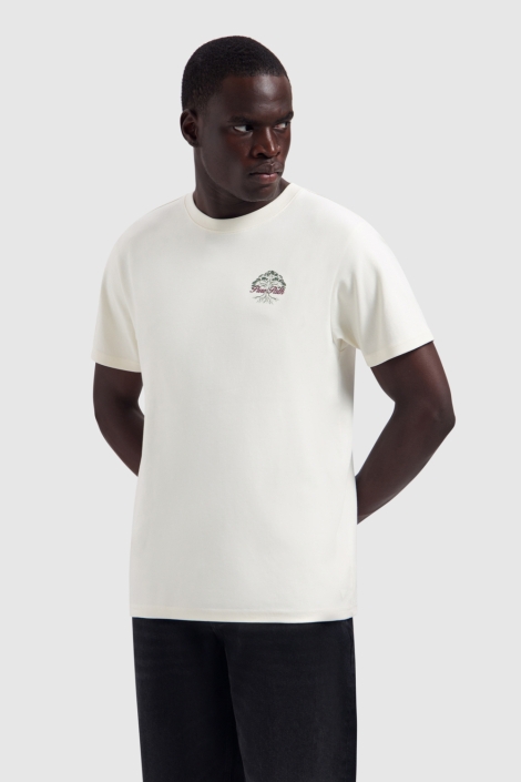 Pure Path ecru heren t-shirt | Model vooraanzicht
