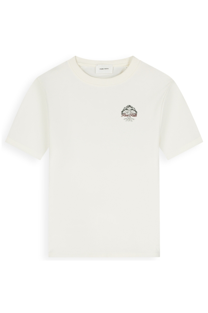 Pure Path ecru heren t-shirt | Vooraanzicht