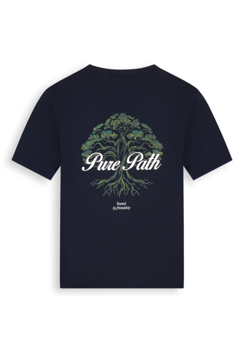 Pure Path blauwe heren t-shirt | Achteraanzicht