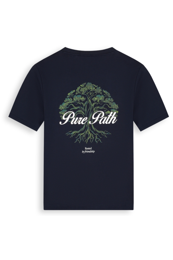 Pure Path blauwe heren t-shirt | Achteraanzicht