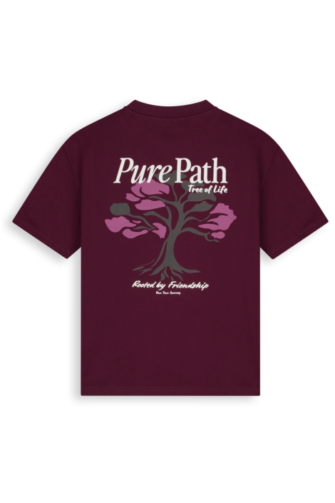 Pure Path bordeaux heren t-shirt | Achteraanzicht
