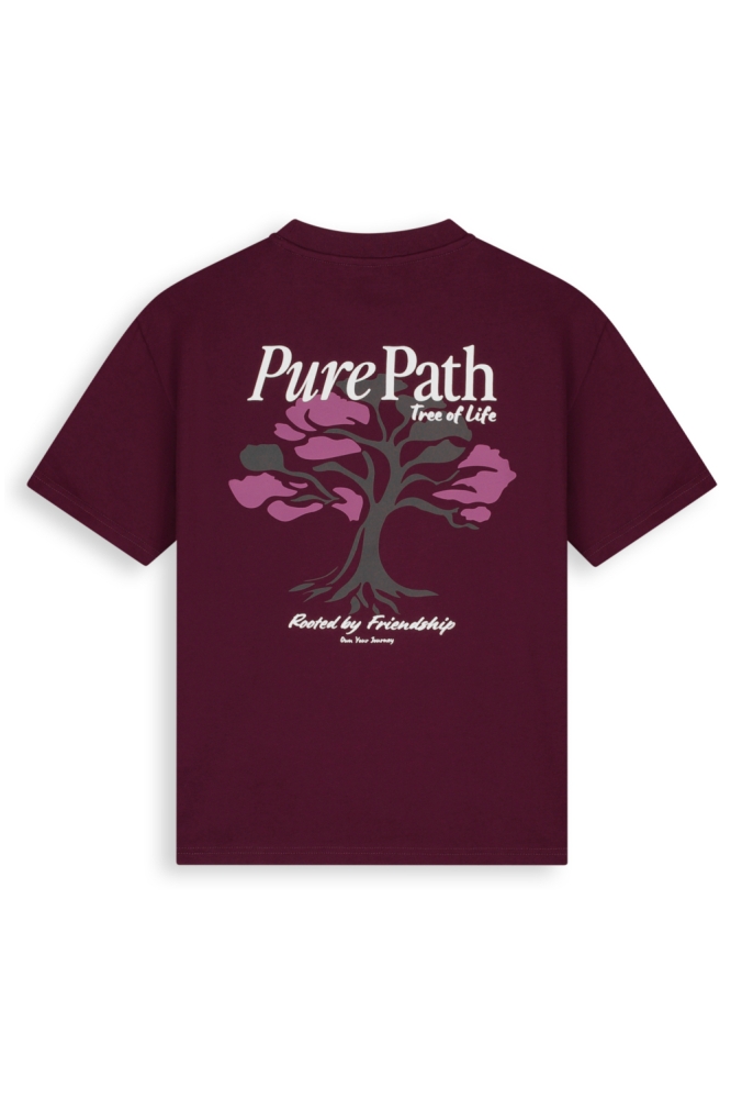 Pure Path bordeaux heren t-shirt | Achteraanzicht