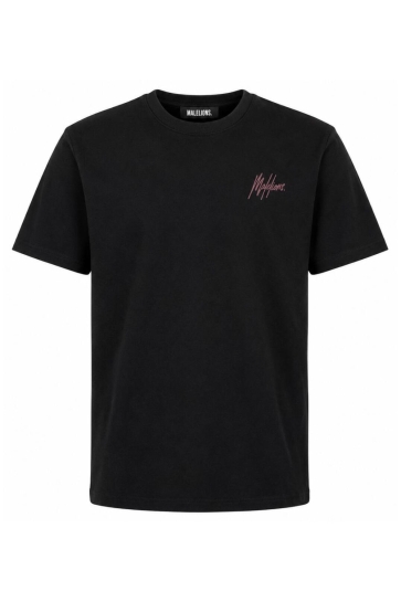 Malelions T-shirt STRIPED SIGNATURE MMA50026057 BLACK