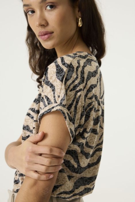 Garcia zwarte dames t-shirt | Close up