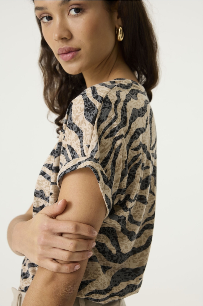 Garcia zwarte dames t-shirt | Close up