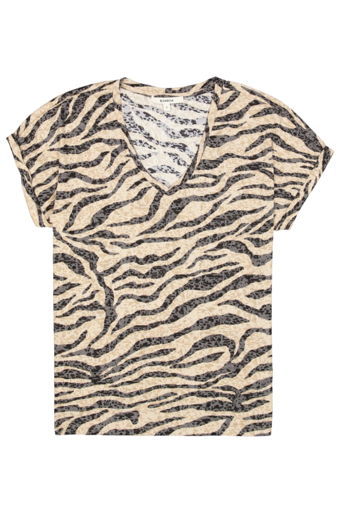 Garcia zwarte dames t-shirt | Vooraanzicht