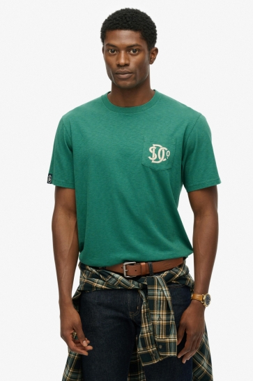 Superdry T-shirt MERCHANT GRAPHIC TEE M1012288A PINE GREEN