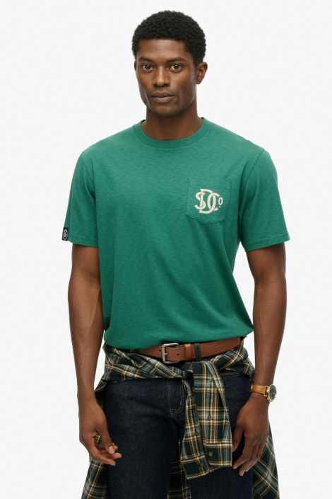 Superdry groene heren t-shirt | Model vooraanzicht