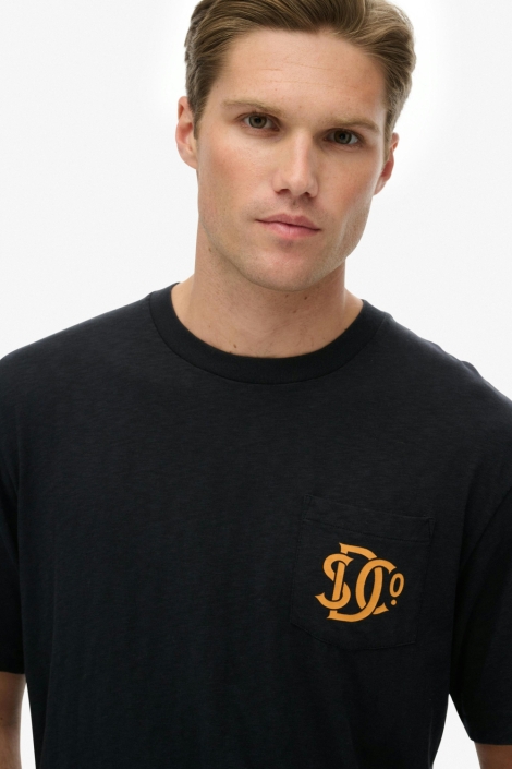 Superdry zwarte heren t-shirt | Close up