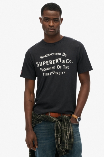 Superdry T-shirt COPPER LABEL RELAXED TEE M1012256A WASHED BLACK