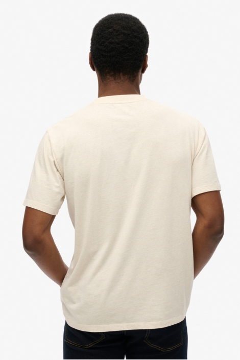 Superdry ecru heren t-shirt | Model achteraanzicht