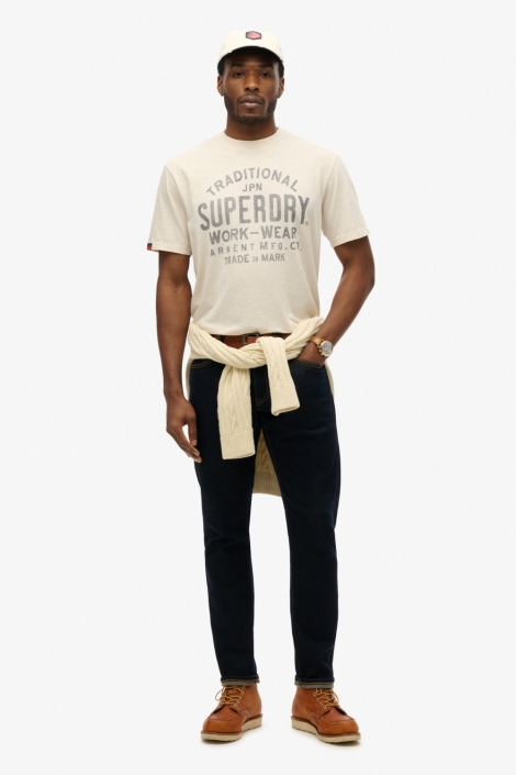 Superdry ecru heren t-shirt | Model