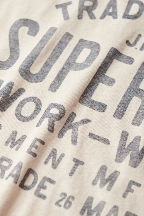 Superdry ecru heren t-shirt | Close up