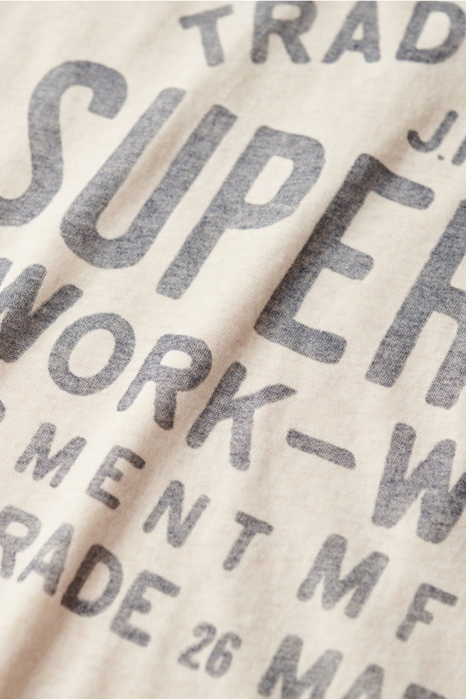 Superdry ecru heren t-shirt | Close up