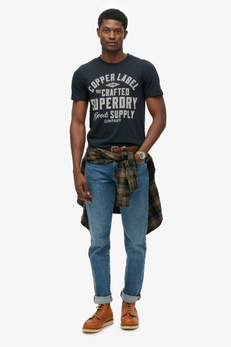 Superdry blauwe heren t-shirt | Model