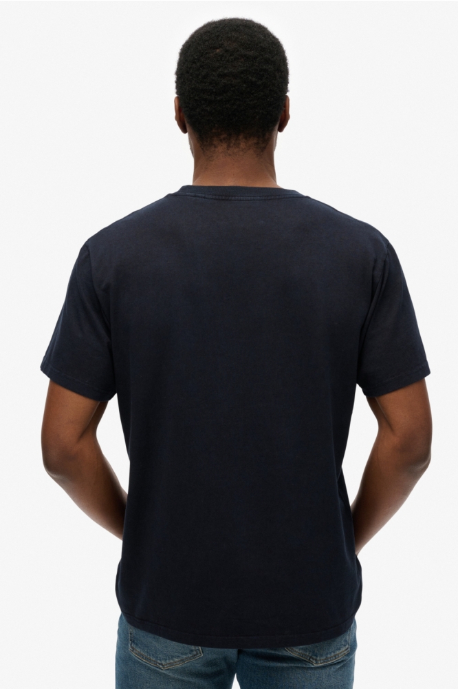 Superdry blauwe heren t-shirt | Model achteraanzicht