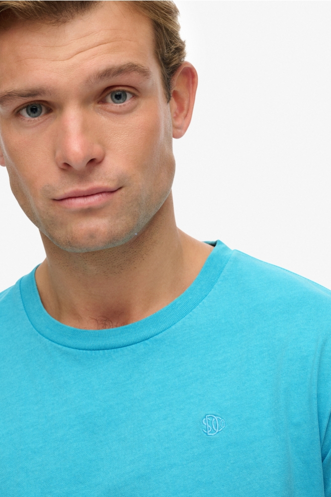 Superdry blauwe heren t-shirt | Close up