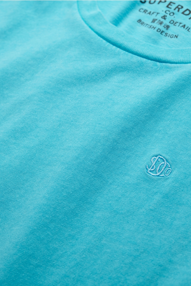 Superdry blauwe heren t-shirt | Close up