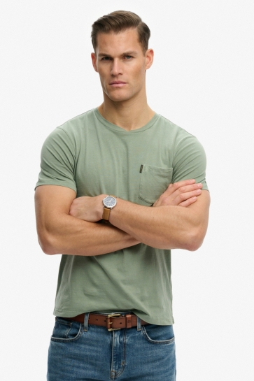 Superdry T-shirt CLASSIC ESSENTIAL POCKET TEE M1012206A LILY PAD GREEN