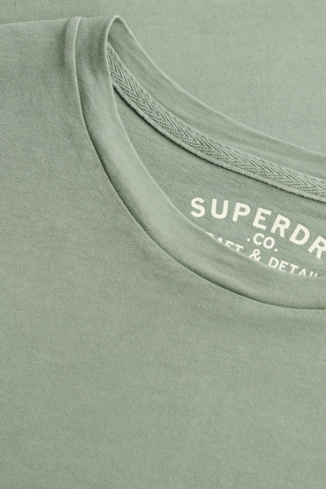 Superdry groene heren t-shirt | Close up
