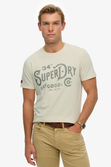 Superdry T-shirt HERITAGE BRAND RELAXED TEE M1012229A RIFF WHITE