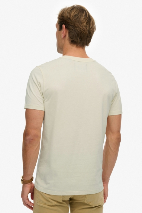 Superdry ecru heren t-shirt | Model achteraanzicht