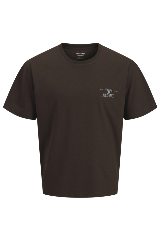 Jack & Jones bruine heren t-shirt | Vooraanzicht
