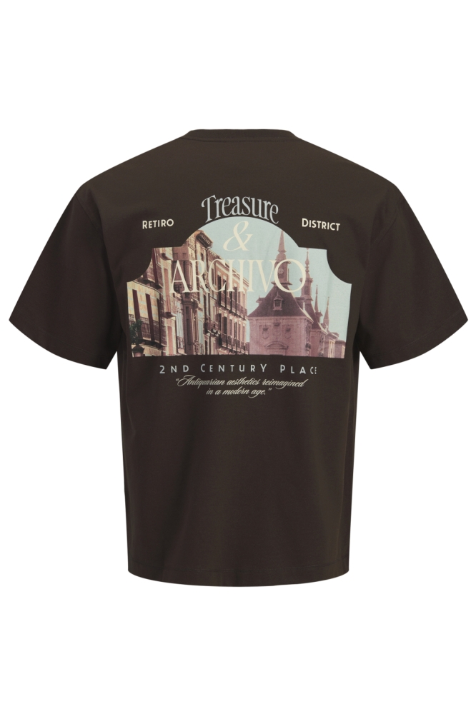 Jack & Jones bruine heren t-shirt | Achteraanzicht
