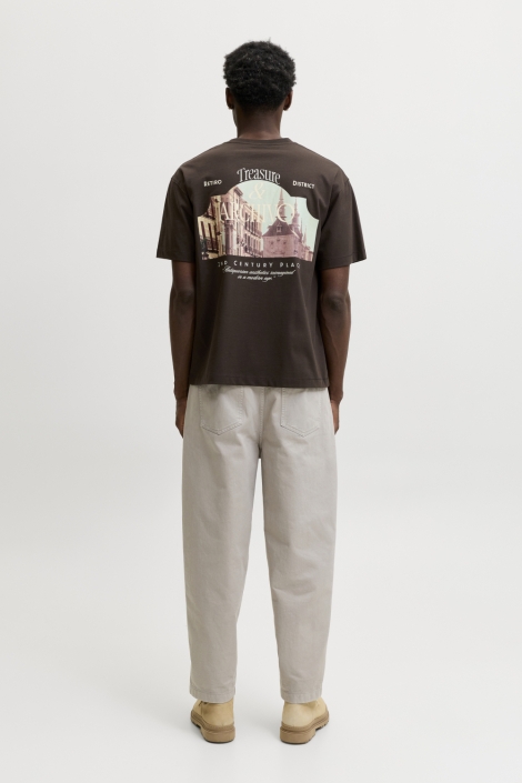 Jack & Jones bruine heren t-shirt | Model
