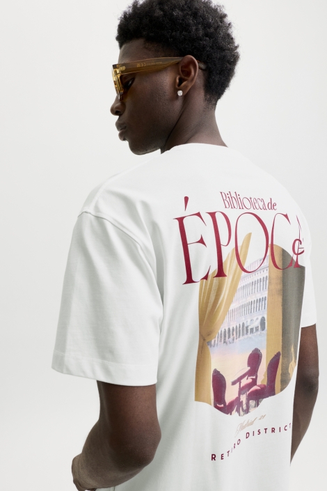 Jack & Jones witte heren t-shirt | Model achteraanzicht