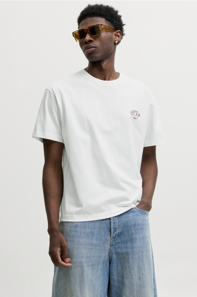Jack & Jones witte heren t-shirt | Model vooraanzicht