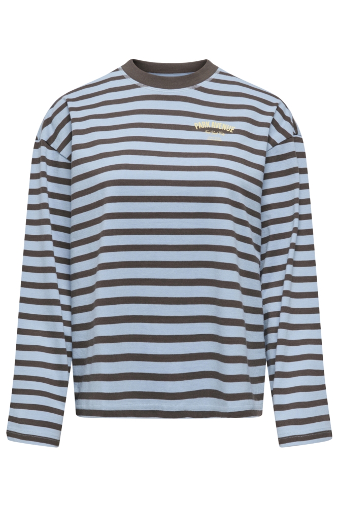 Only blauwe dames t-shirt | Vooraanzicht