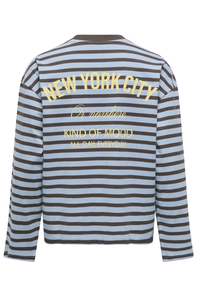 Only blauwe dames t-shirt | Achteraanzicht