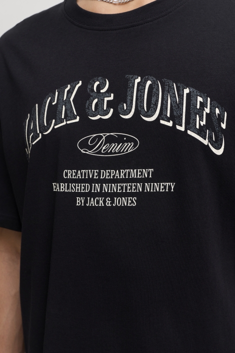 Jack & Jones zwarte heren t-shirt | Close up