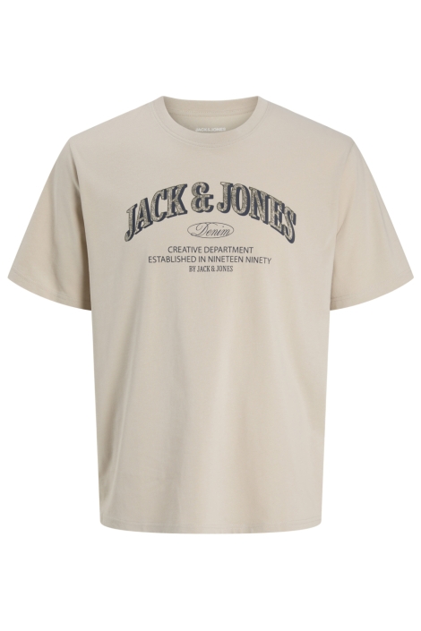 Jack & Jones beige heren t-shirt | Vooraanzicht