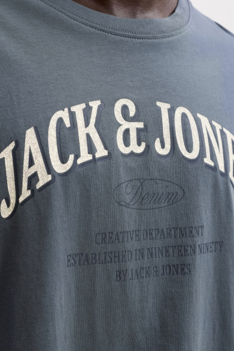 Jack & Jones blauwe heren t-shirt | Close up