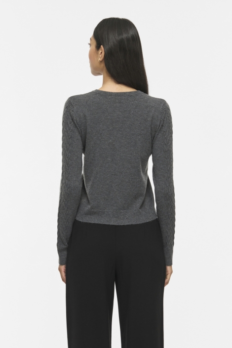 Vila grijze dames vest | Model achteraanzicht