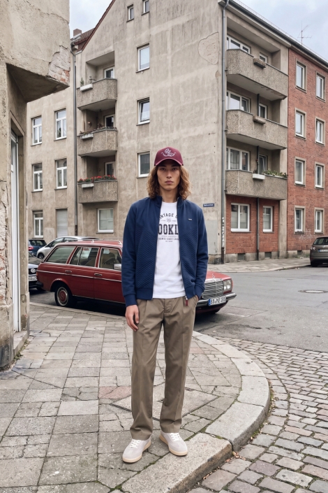 Jack & Jones blauwe heren vest | Sfeerbeeld, In situatie