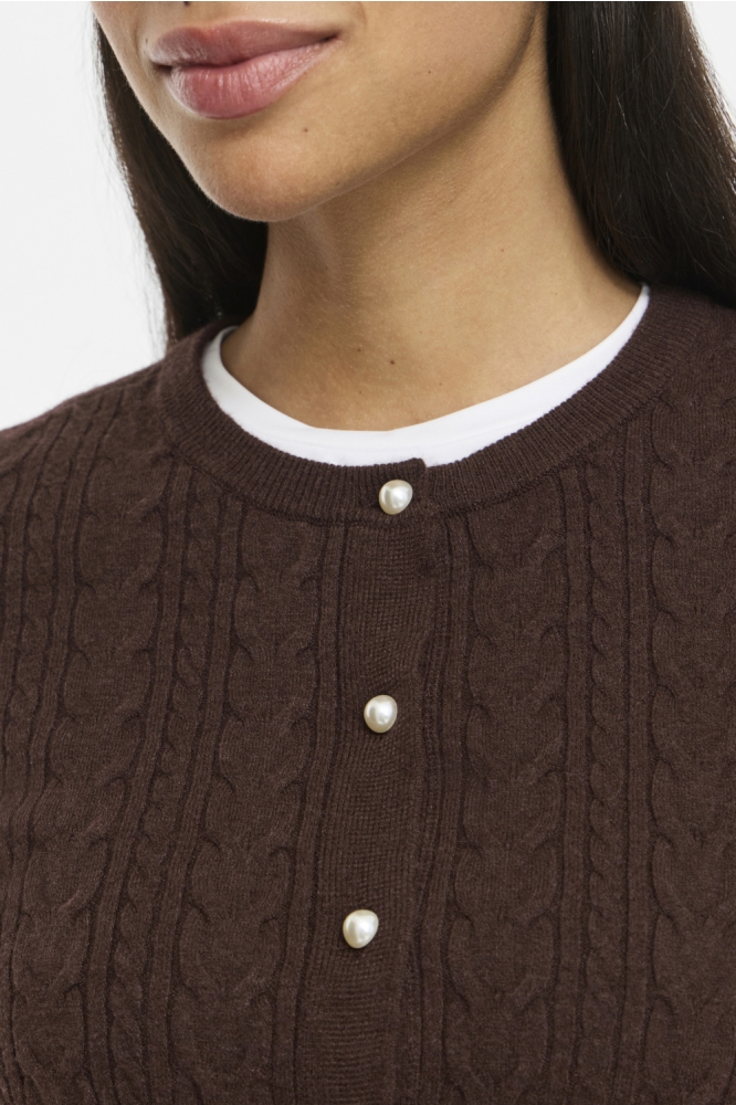 Vila bruine dames vest | Close up