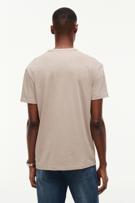 Tommy Jeans grijze heren t-shirt | Model achteraanzicht