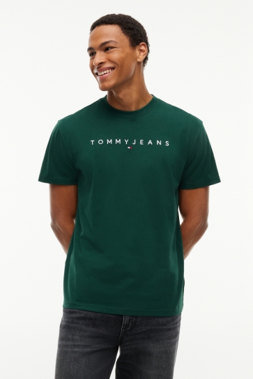 Tommy Jeans T-shirt TJM REG LINEAR LOGO TEE EXT DM0DM20744 MBM VELVET GREEN