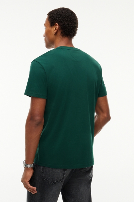 Tommy Jeans groene heren t-shirt | Model achteraanzicht