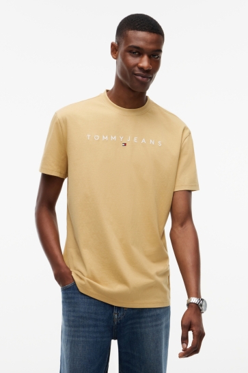 Tommy Jeans T-shirt TJM REG LINEAR LOGO TEE EXT DM0DM20744 ACA SANDY BEIGE