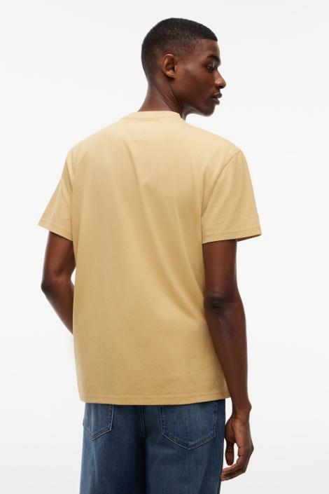 Tommy Jeans zand heren t-shirt | Model achteraanzicht