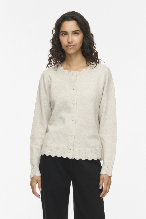 Vila beige dames vest | Model vooraanzicht