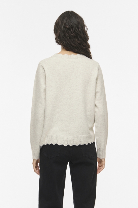 Vila beige dames vest | Model achteraanzicht