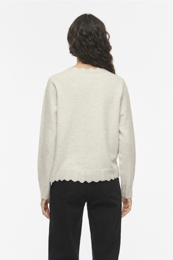 Vila beige dames vest | Model achteraanzicht